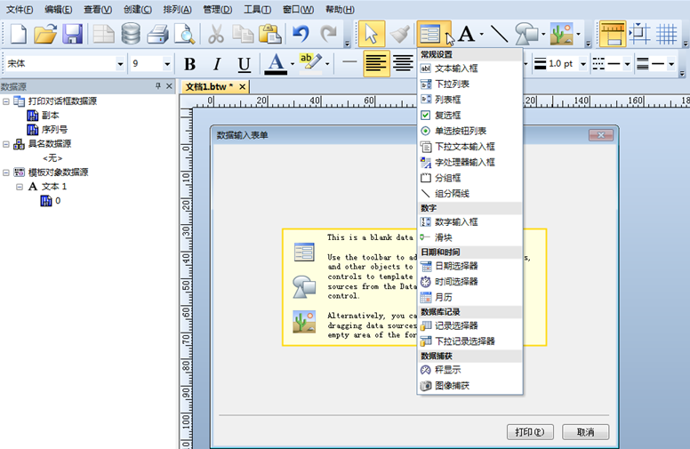 條形碼編輯軟件數(shù)據(jù)輸入表單改進(jìn)